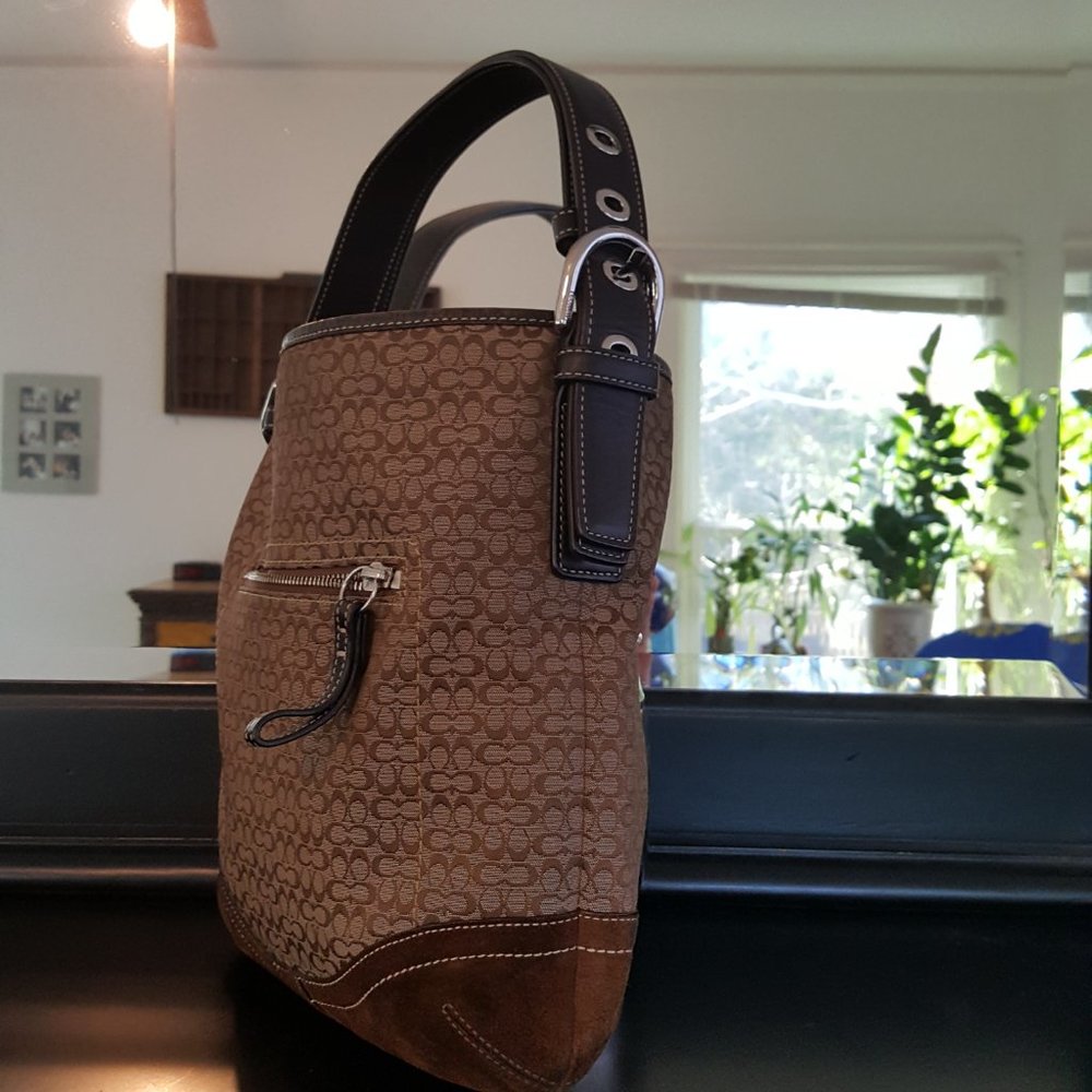Coach Jacquard Mini Signature Hobo Bag EUC - Picture 6 of 6